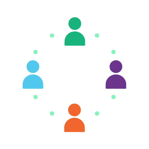 Four avatars on a circle