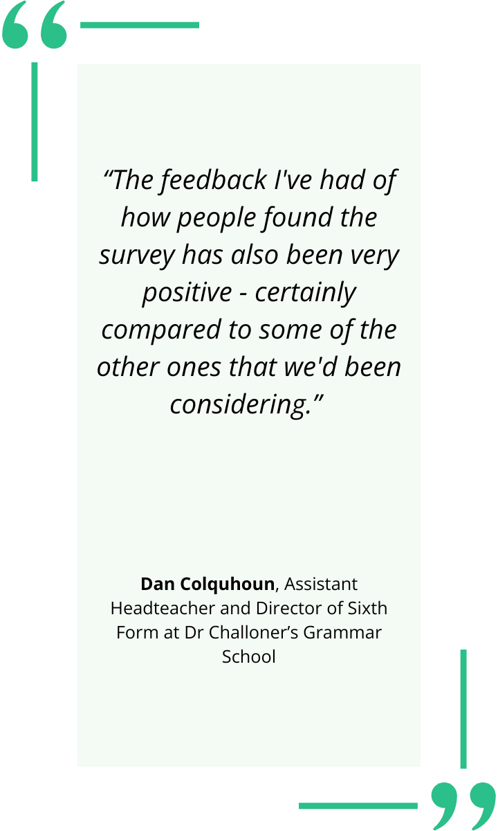 EQUALITY, DIVERSITY, INCLUSIONSURVEY QUOTE – Dan Colquhoun, Assistant Headteacher and Director of Sixth Form at Dr Challoner’s Grammar School